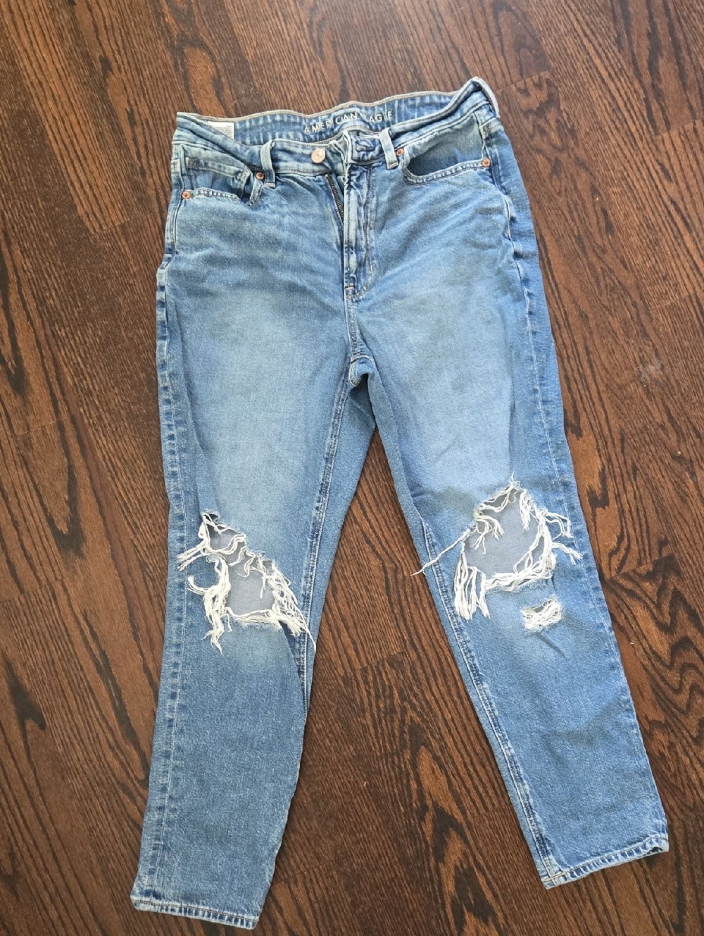 American Age Light Blue Distressed Boyfriend Jeans